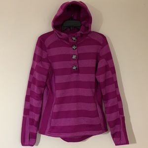 NWT Avalanche Thermal Pullover Sweatshirt Hoodie Stripes Purple Size Medium